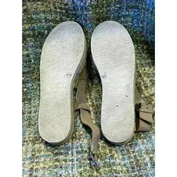 VINCE CAMUTO BRETTAL Silver Metallic Leather Espadrille Sling Sandals Mules, 8 - Picture 9 of 10